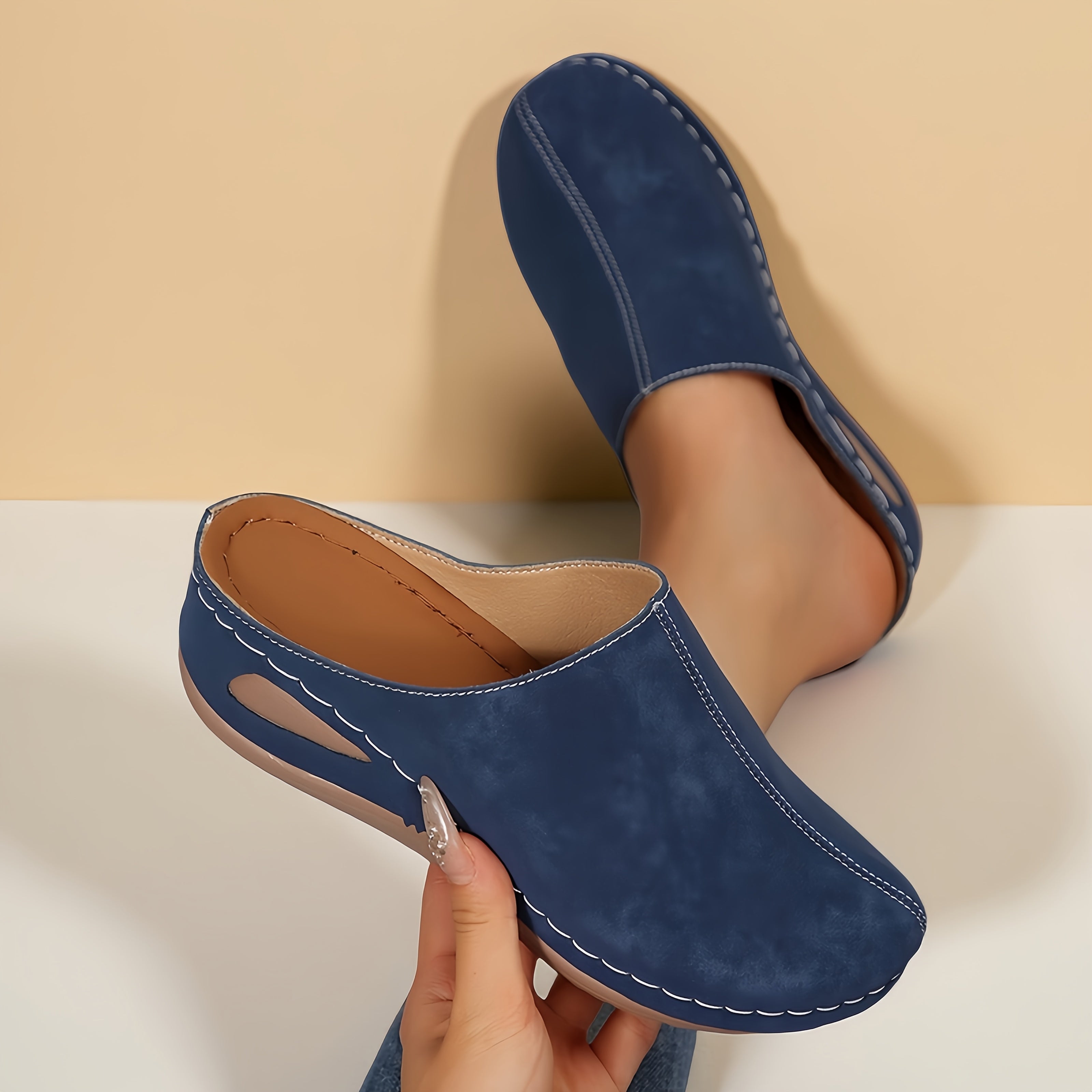 Women's PU Slip-On Platform Sandals with Cushioned Sole All-Season