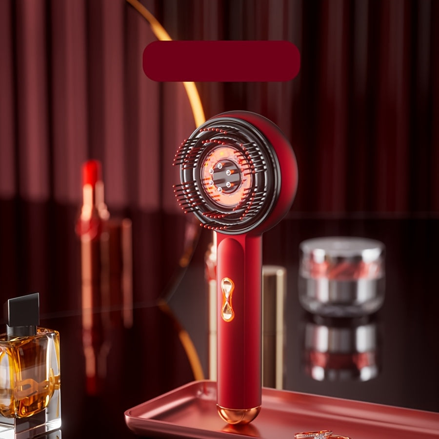 USB Rechargeable Scalp Massager Comb with Essential Oil Applicator, 3 Vibration Modes