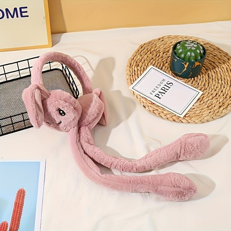 Soft Knitted Bunny Ear Ear Warmers, Stretchable Polyester, Hand Washable, Cozy Ear Protection