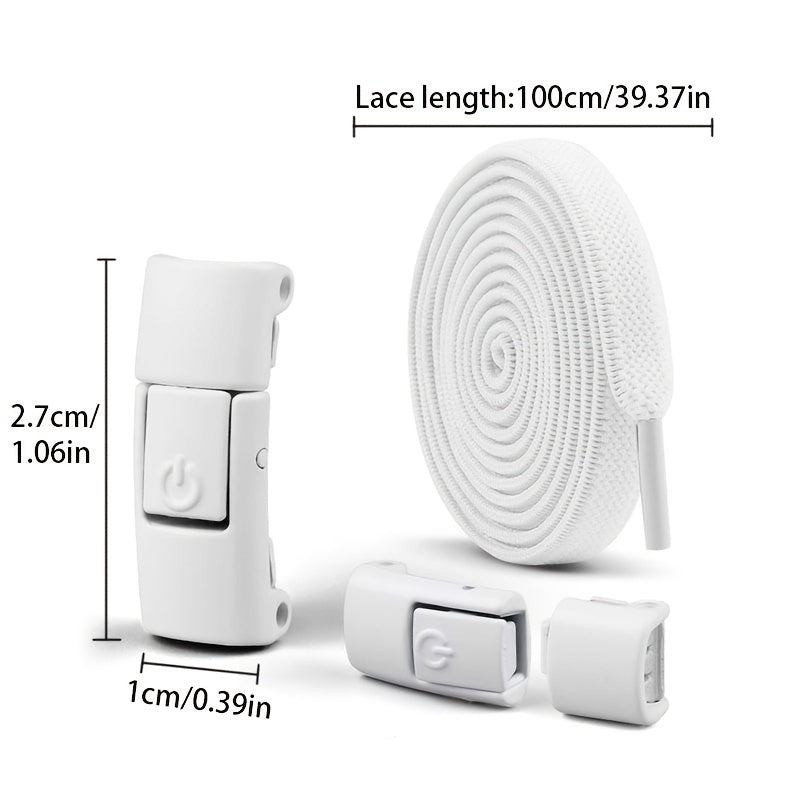 Unisex Elastic Shoe Laces Set with Buckles and Bands for Casual and Sports Shoes