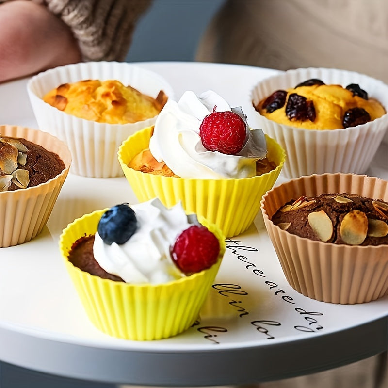 Pack of 12 or 18 Silicone Muffin Cups Reusable Baking Liners Kitchen Tools