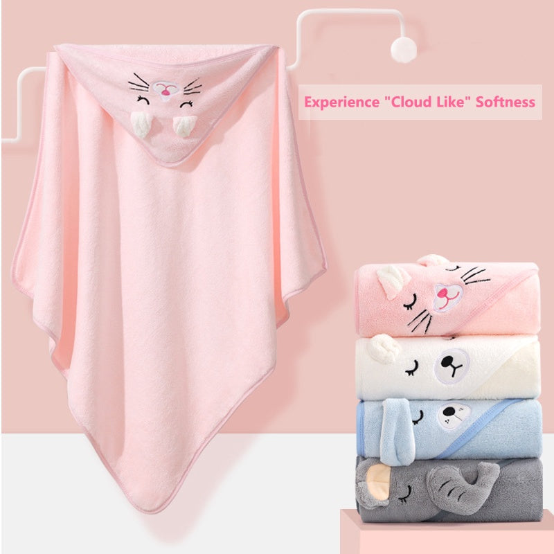 Baby Bath Towel Soft Cartoon Animal for Newborns and Holidays