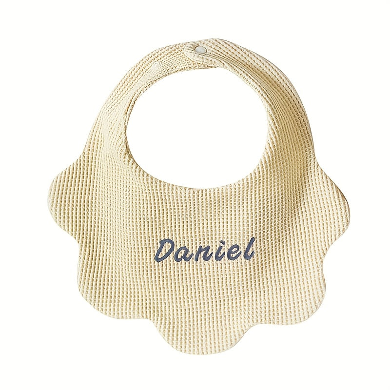 Personalized Baby Drool Bibs with Custom Embroidery, Adjustable Snap Closure