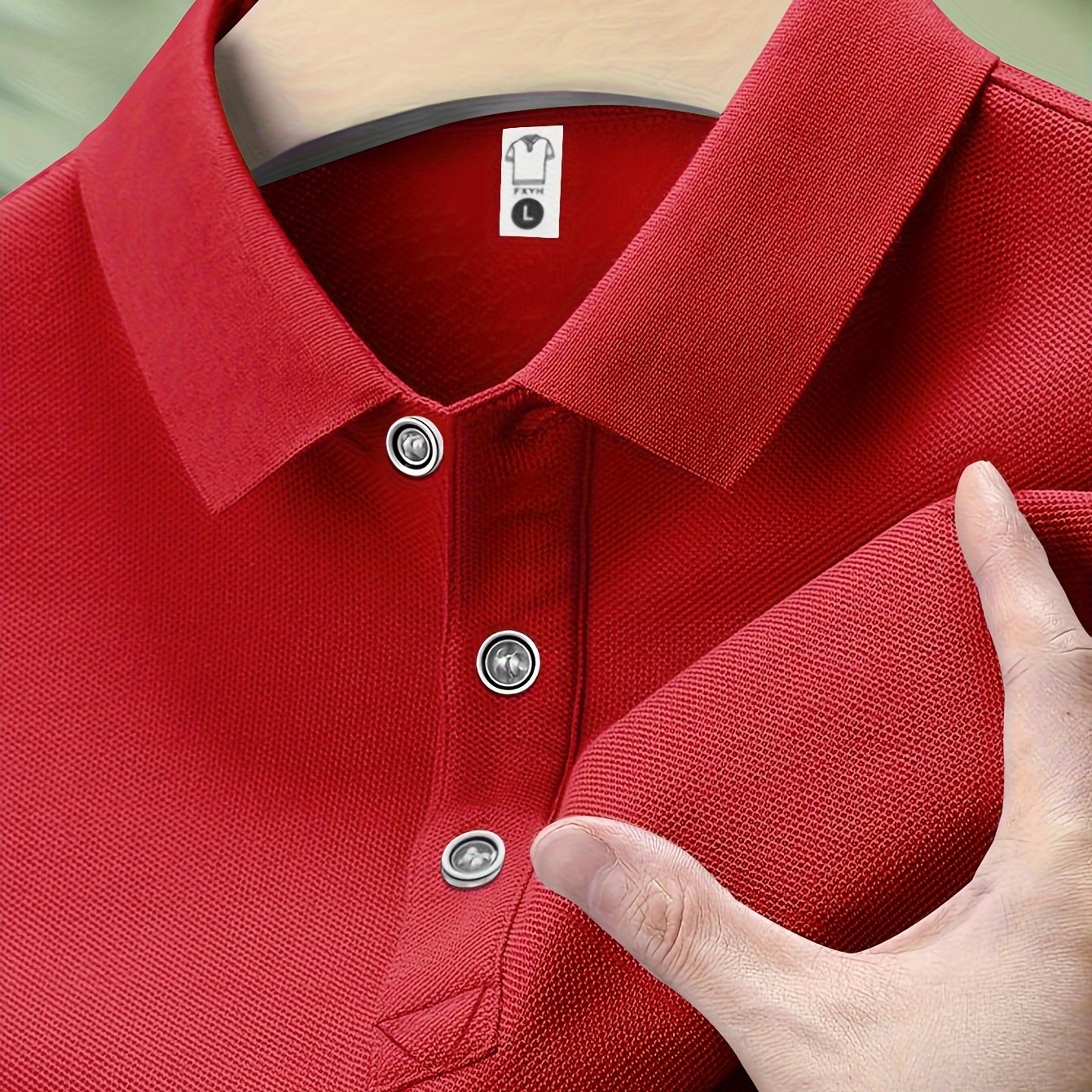 Camisa polo de golf de manga corta para hombre, poliéster, de color sólido, casual, verano, corte regular