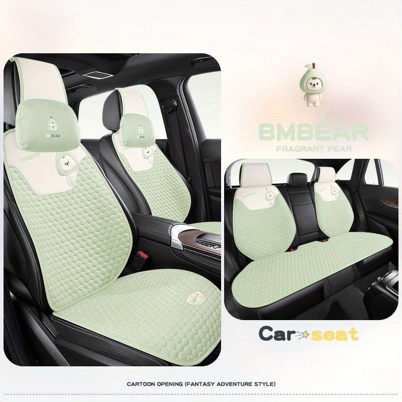 Universal 5-Seat Car Seat Covers Breathable Polyester All-Season Diamond Array