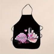 Polyester Nail Polish Print Apron for Cooking Baking BBQ and DIY Use