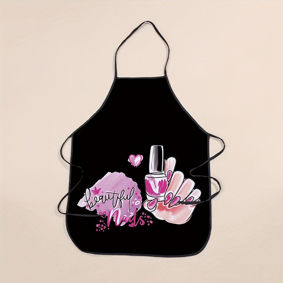 Polyester Nail Polish Print Apron for Cooking Baking BBQ and DIY Use
