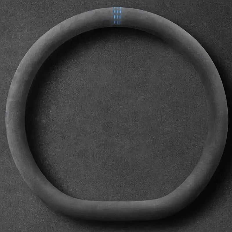 Universal Breathable PU Leather Steering Wheel Cover Anti-slip D-Shaped Round