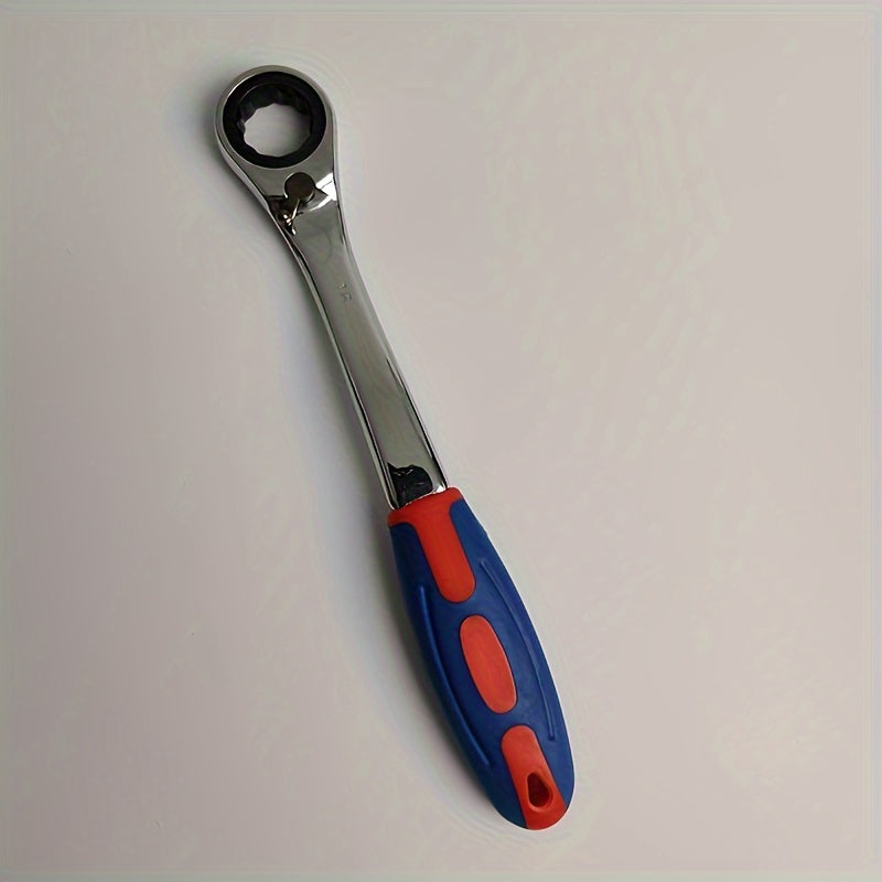 Унисекс пластиковый двухсторонний трещоточный ключ 8-19мм с изогнутой рукояткой