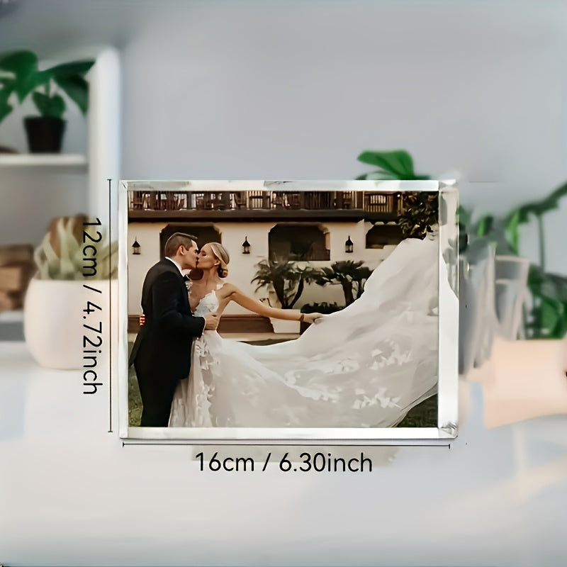 Acrylic Photo Block Customizable Rectangular Sculpture Frame for Home Office Decor