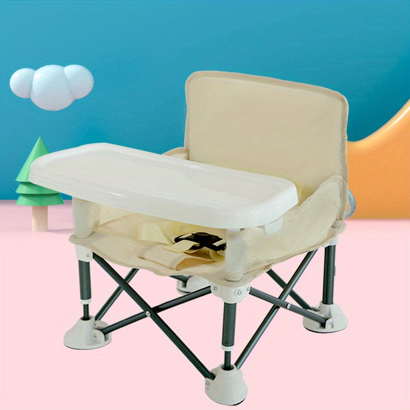 Children's Folding Dining Chair with Detachable Tray Portable for Home Meals
