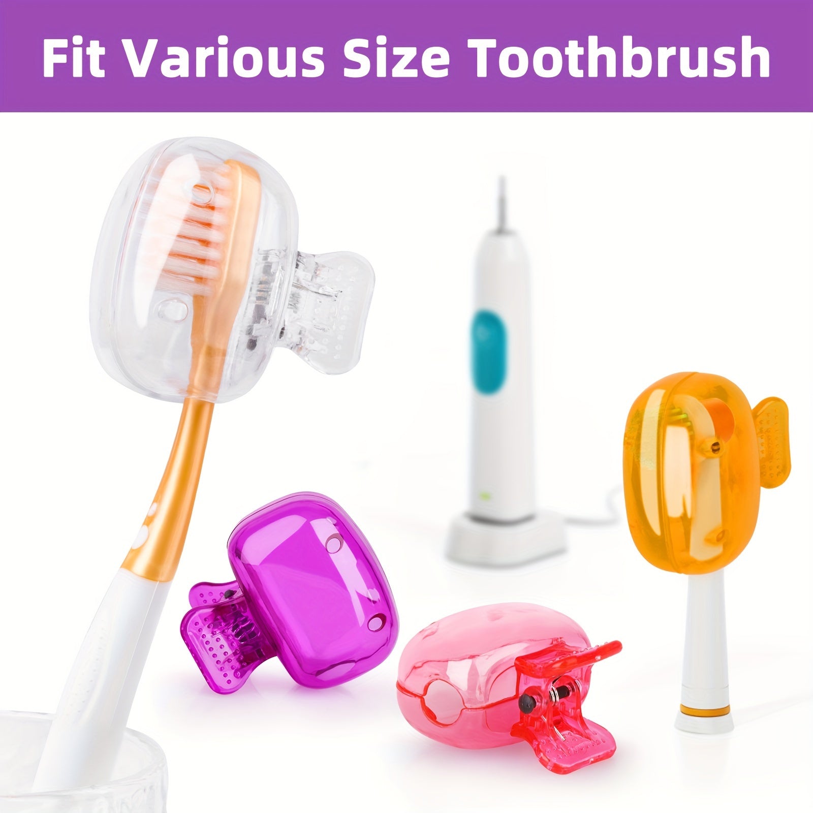 4 Pack Travel Toothbrush Cover Cases Portable Storage Box Toothbrush Protector