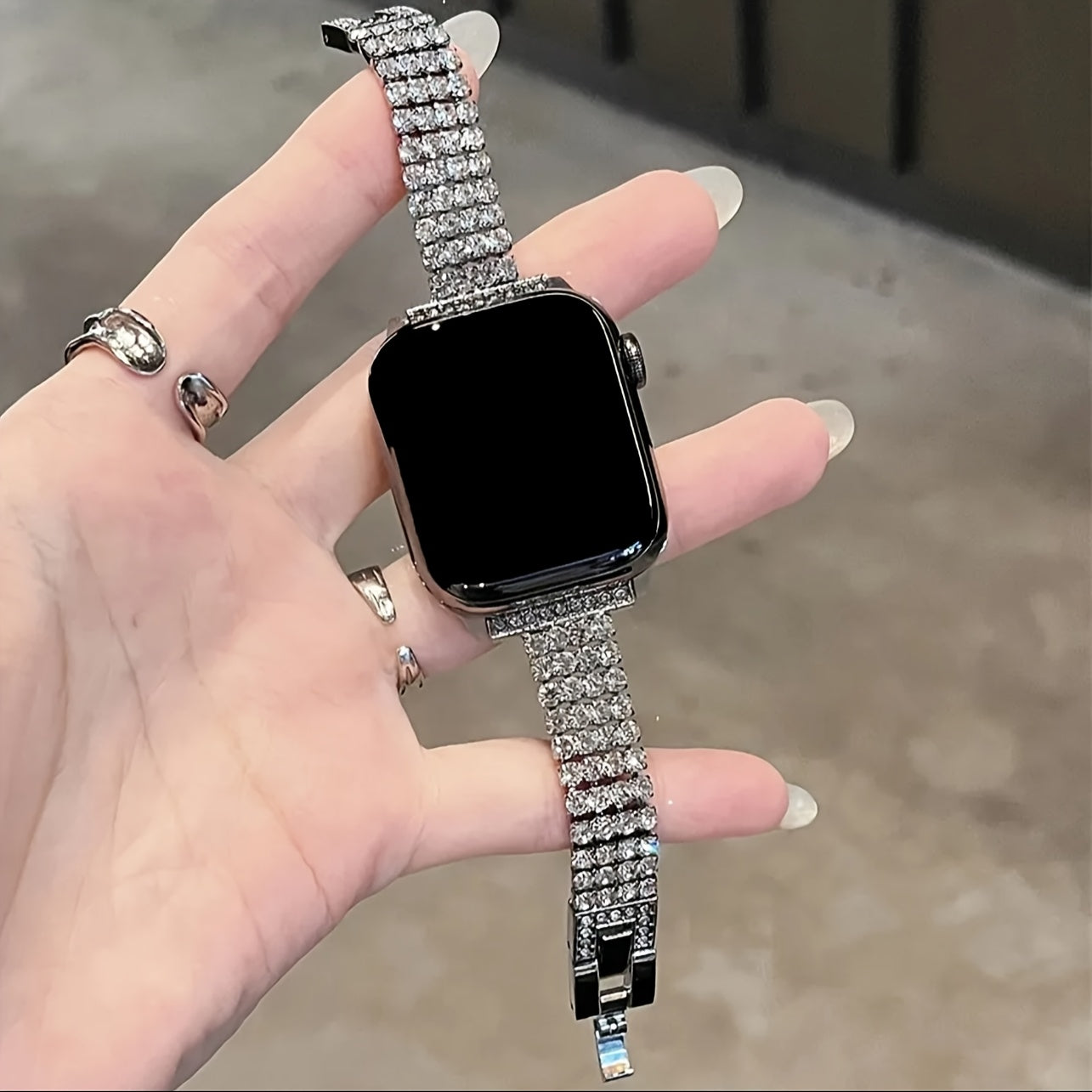 Women's Rhinestone Smartwatch Band Compatible with Latest iWatch Series in Various Sizes