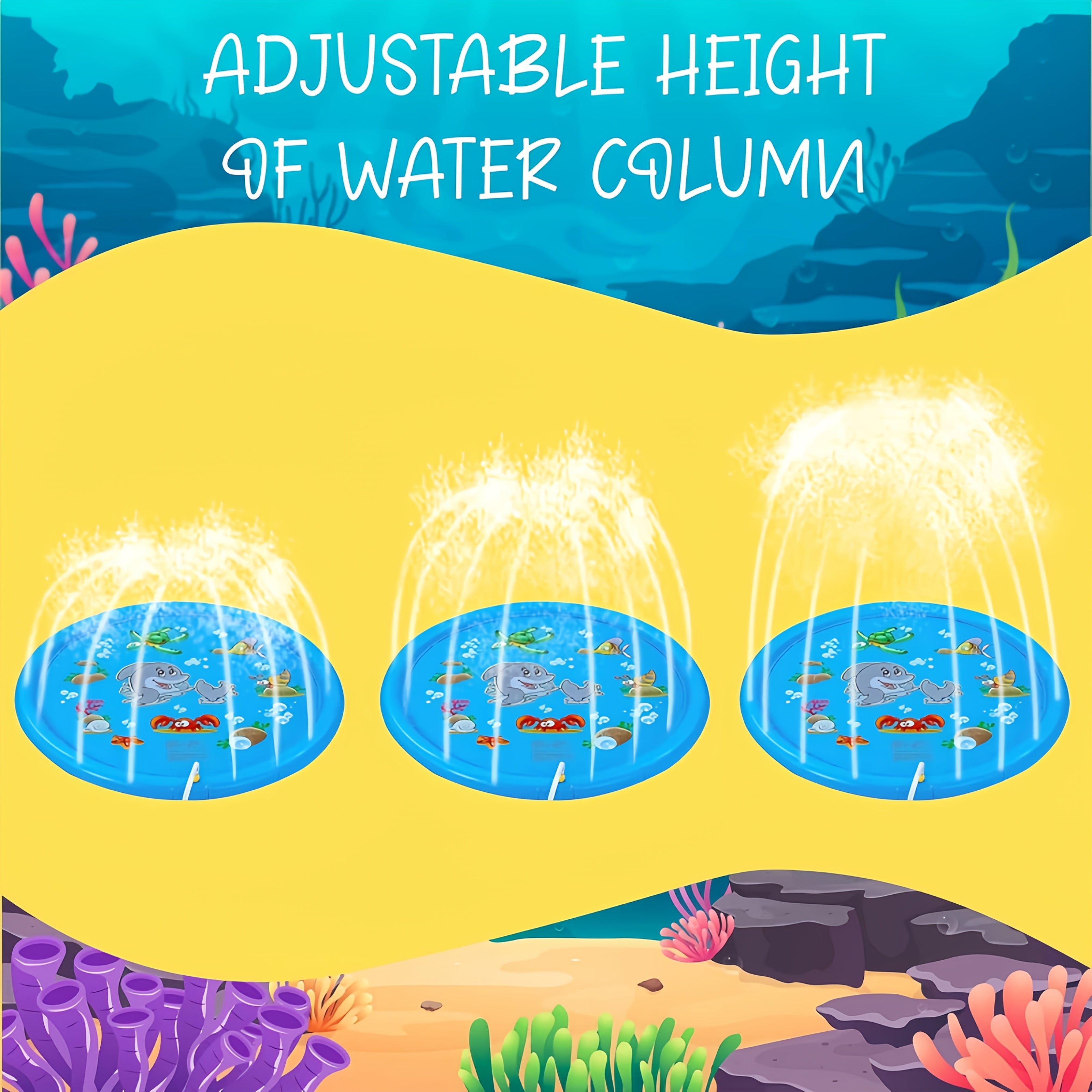 Kids Splash Pad 170cm Durable PVC Water Play Pool for Ages 3-5