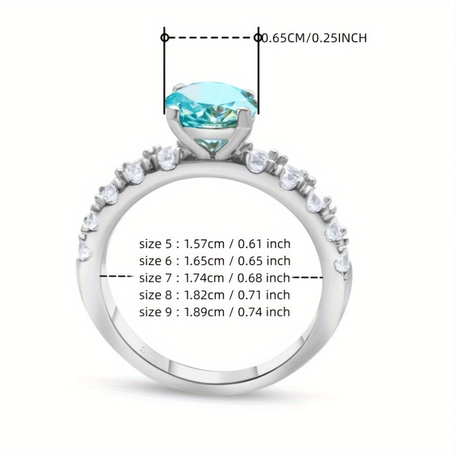 Elegant 1 Carat Moissanite Engagement Ring in Sterling Silver for Weddings and Gifts