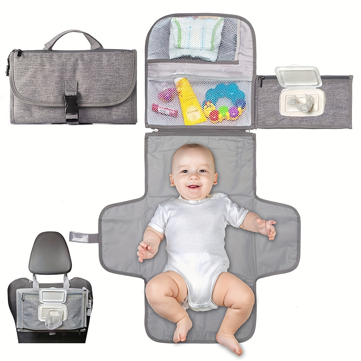 Baby Waterproof Changing Pad for Travel and Outings with Multi-Use Function