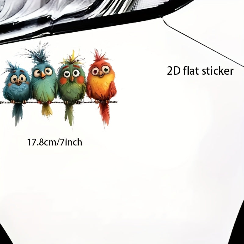 Yorqin multfilm qush vinil stikerlar, oynalar uchun olib tashlanadigan dekallar