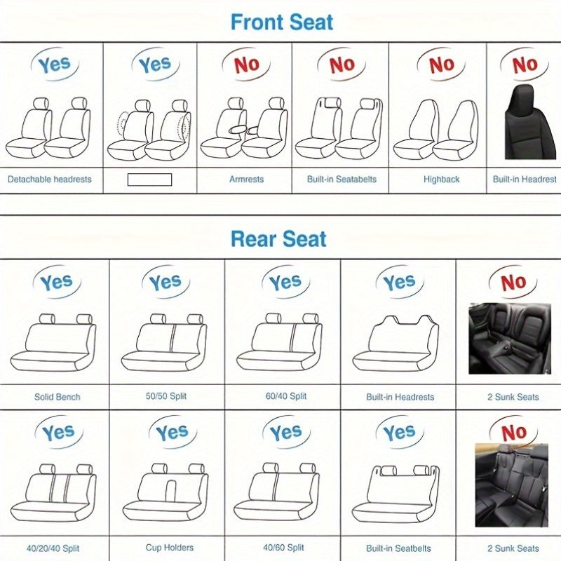 All-Season Faux Leather Car Seat Covers Waterproof Durable Easy to Clean