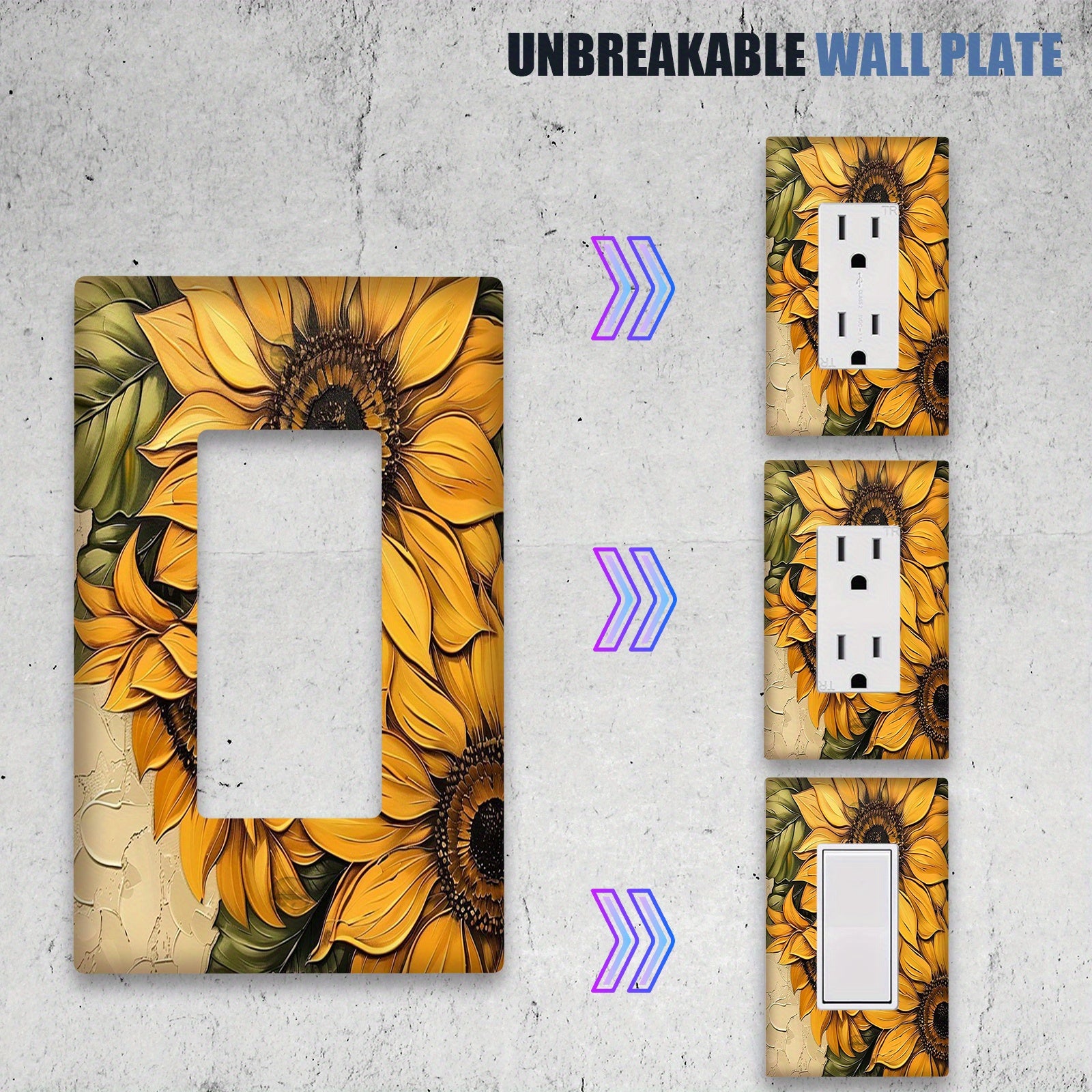 Sunflower Wall Plate Decorative Wall Decor for Bedrooms and Kitchens No Power Needed