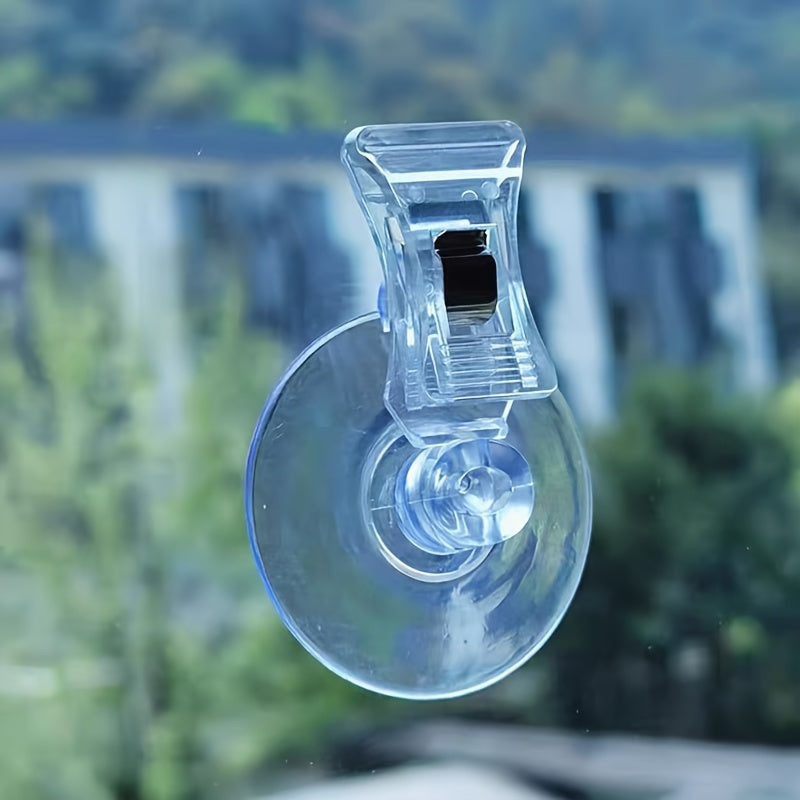 Clips de ventosa transparentes para puertas, ventanas y mesas, uso en oficina y hogar