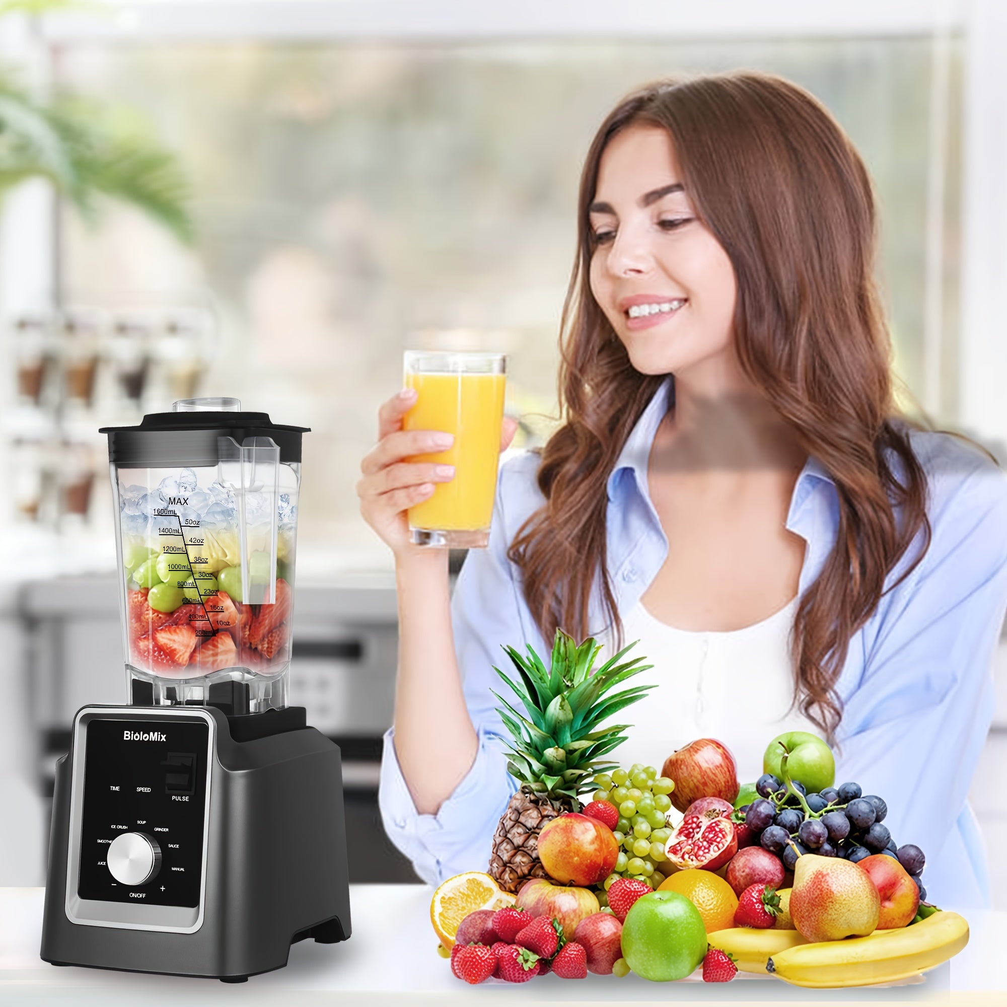 2200W Digital Commercial Blender Juicer Food Processor 2L BPA-Free Easy to Clean