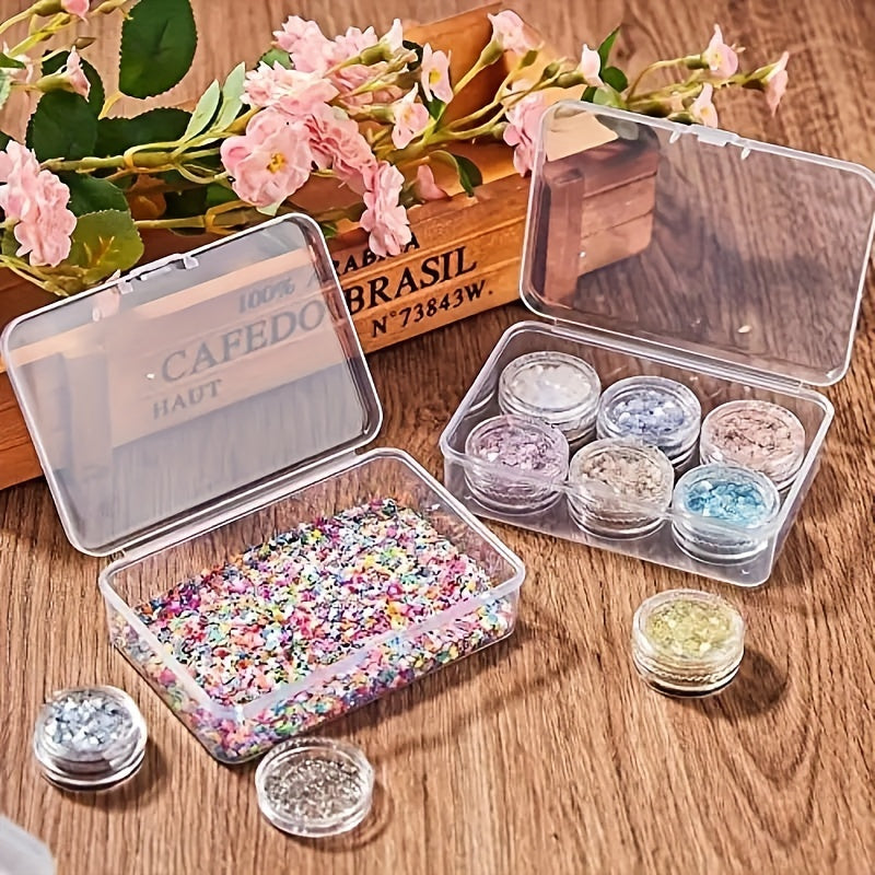 Clear Plastic Storage Box for Jewelry Hair Clips Nail Art Crafts and Hardware