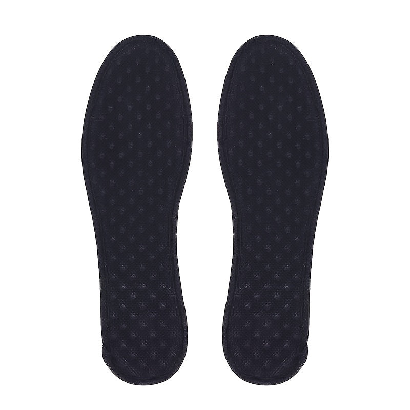 Unisex Perforated Insoles Black Shock-Absorbing Breathable Cushioned