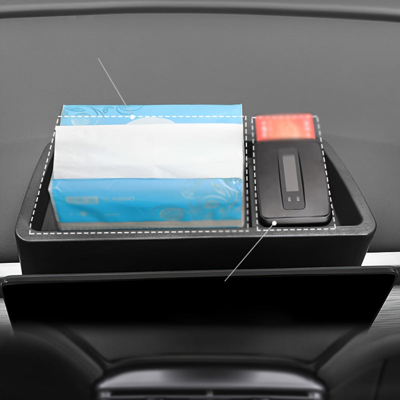Interior Storage Box for Car Rear Center Console Tray Black Durable Material