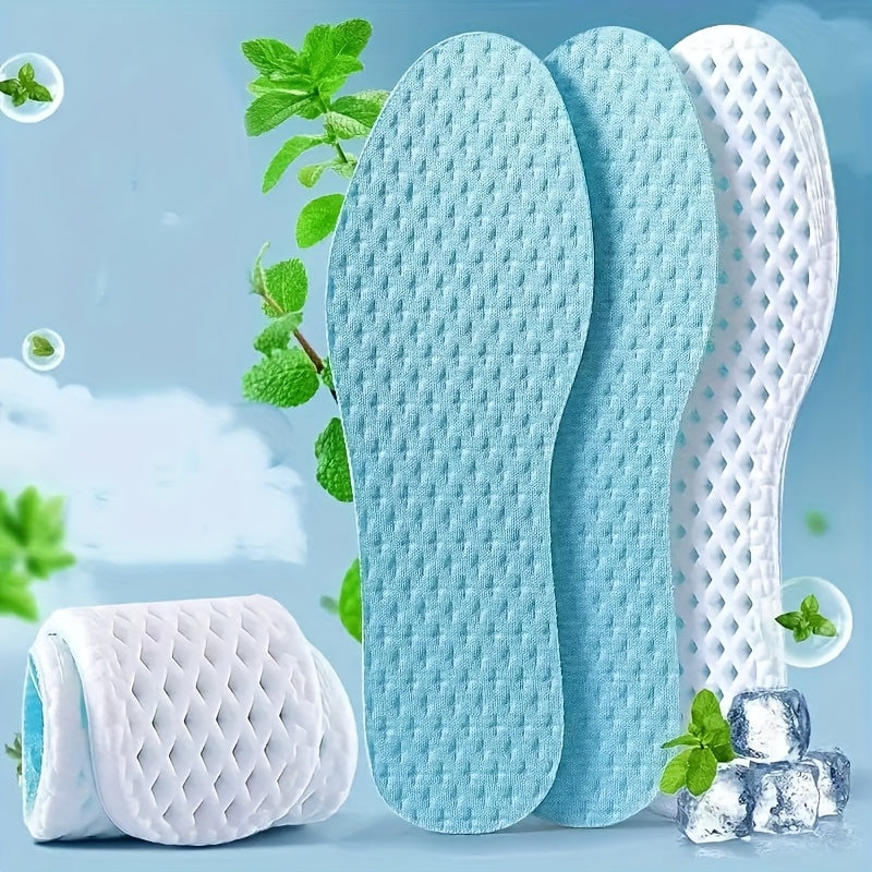 Unisex Summer Cooling Insoles Breathable Sweat-Wicking Reusable Purple/Blue