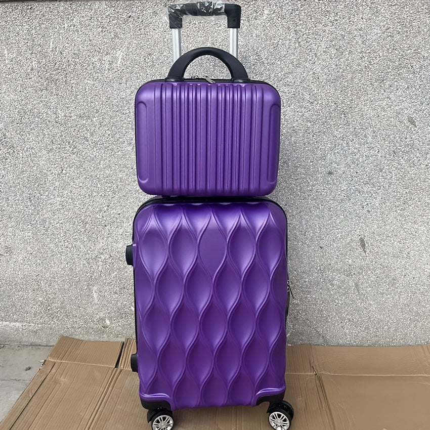 2-Piece ABS Hardside Luggage Set with Spinner Wheels 20 Inch White Lightweight Lockable