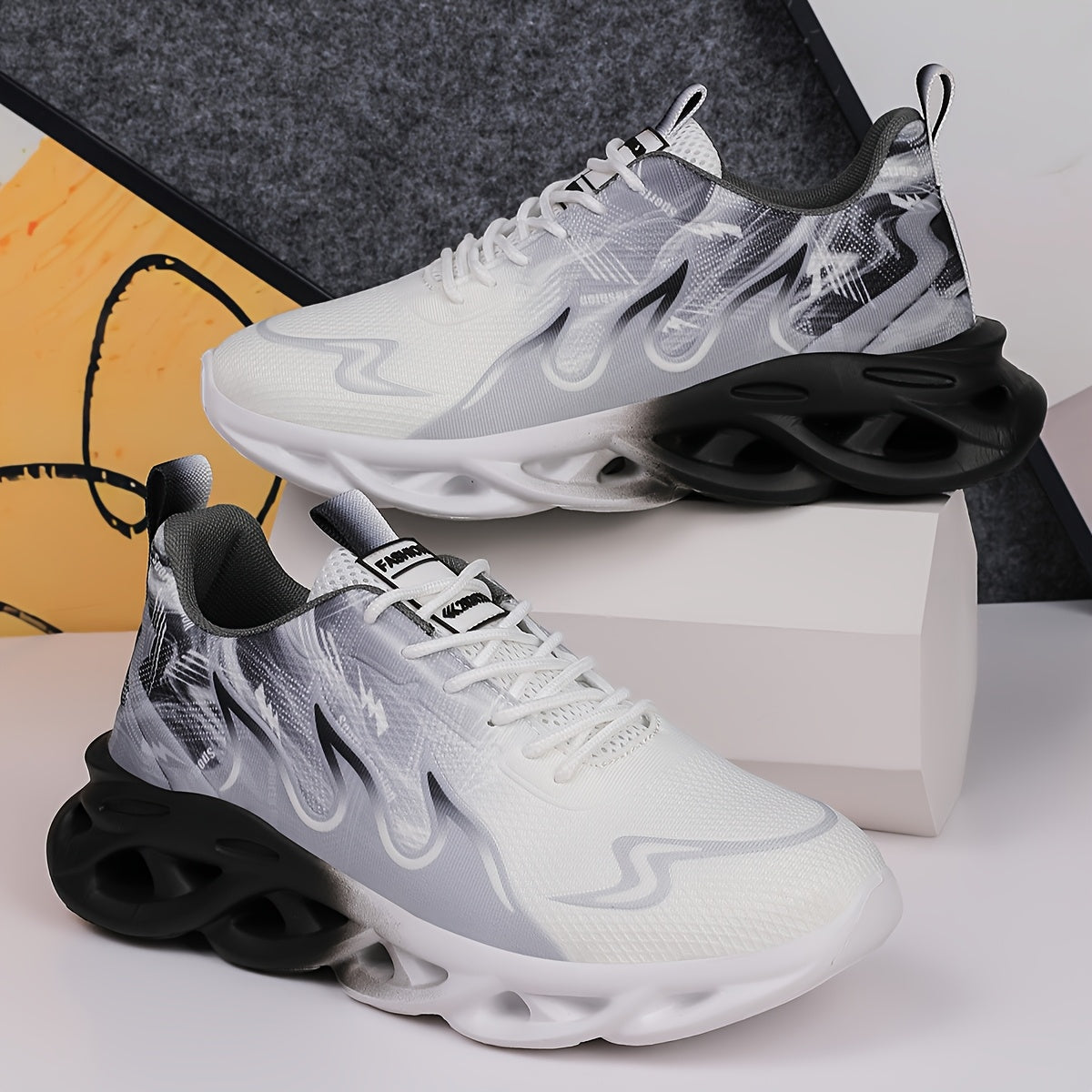 Women's Breathable Mesh Running Shoes with EVA Sole and Lace-Up Design