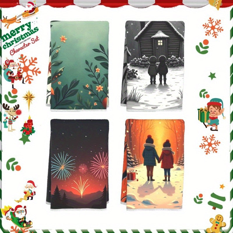 Winter Christmas Kitchen Decor Set of 4 Ornaments 45.72x66.04cm