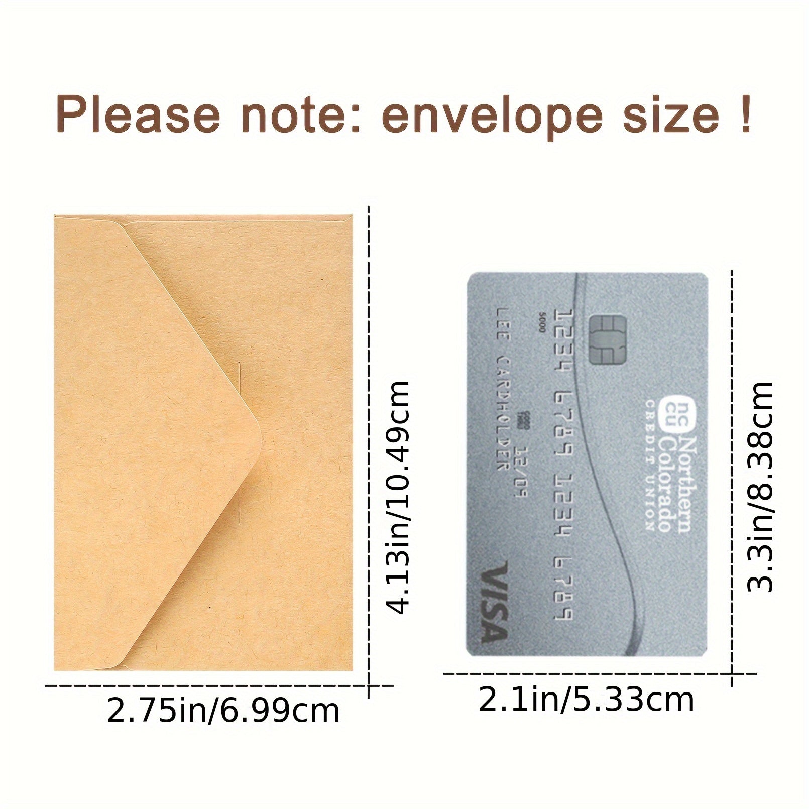 50 Ta'sirchan Kvadrat Mini Konvertlar, O'z-o'zidan yopiladigan Kraft Qog'oz Egalar, Tabrik Kartalari uchun, Thanksgiving va Har Kunlik Foydalanish uchun Ideal