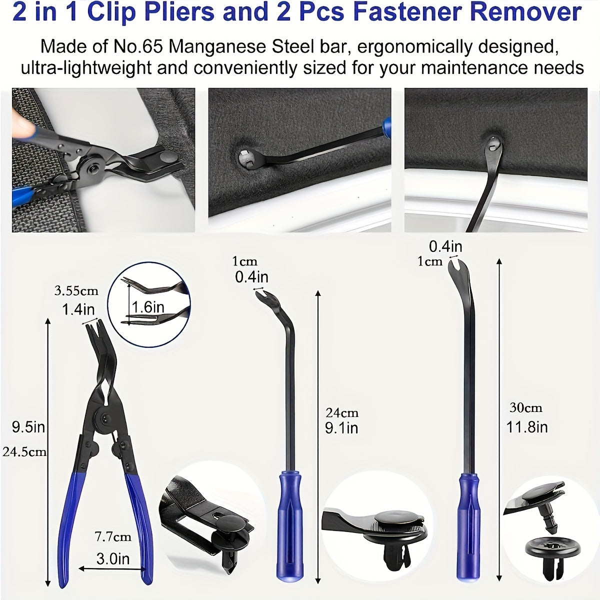 5Pcs Car Trim Removal Tool Set Nylon Upholstery Panel Remover Blue