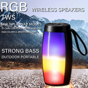 RGB Light BT5.0 Speaker Subwoofer TWS juftlashuvi bilan, katta xotira bilan portativ va simsiz, TF karta/AUX/USB qo'llab-quvvatlaydi. Rangli muhit yoritishi va 360° HD atrof-muhit ovozi bilan birga, mukammal uchun