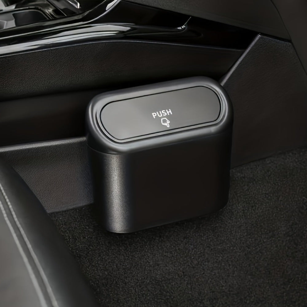 Compact Car Trash Can Durable PVC Vehicle Storage Accessory