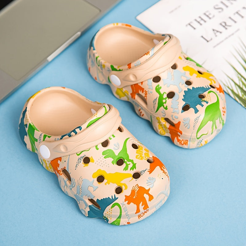 Kids Dinosaur Pattern Clogs Non-Slip Breathable EVA Slippers for Outdoor Activities