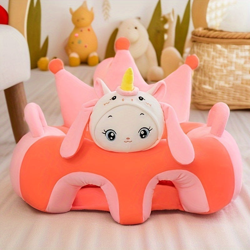 Kids Support Seat for Ages 3-12 Months Pink Green Plush Sitting Chair for Kids