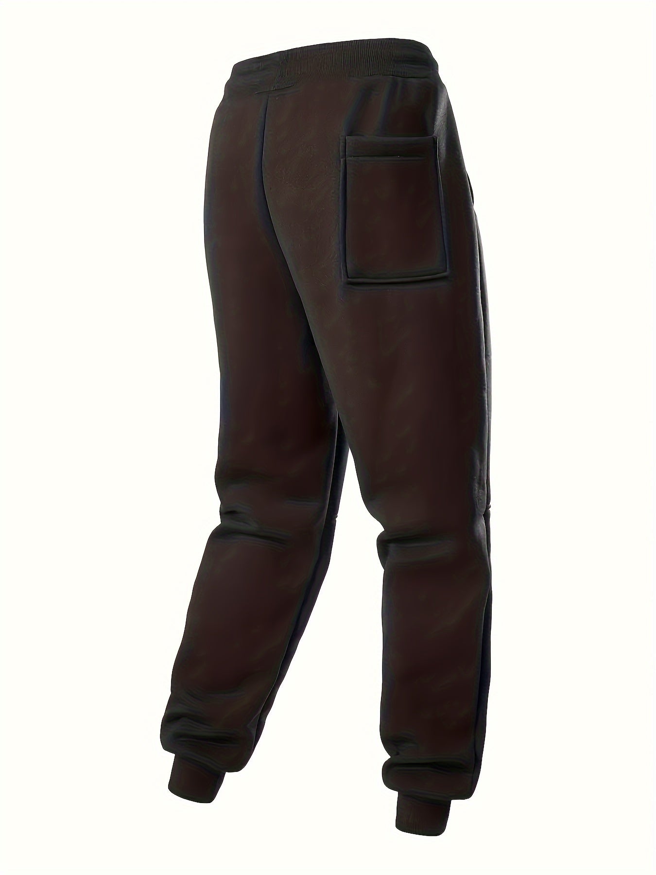 Men's Plus Size Ribbed Casual Sweatpants with Drawstring Pockets Lightweight Polyester