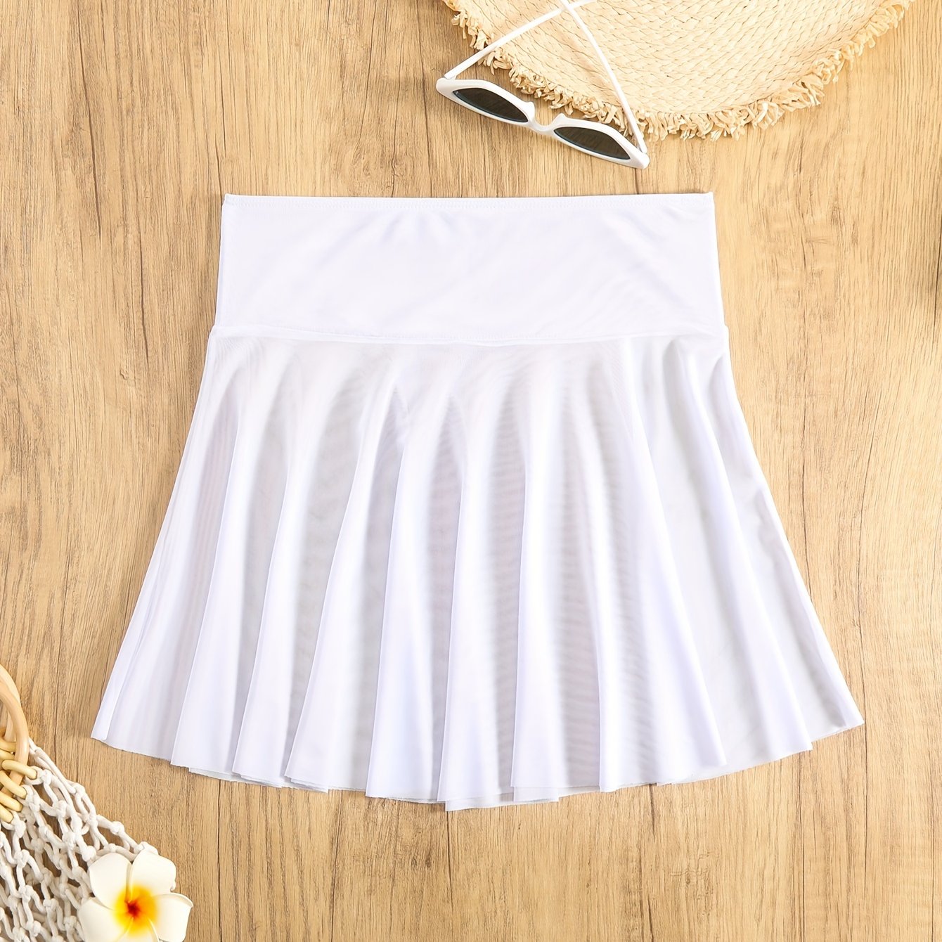 Falda de playa transparente de cintura alta para mujer, para trajes de baño y ropa de vacaciones