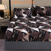 Elegant Marble and Gold Accents Bedding Set 3-Piece Floral Geometric Polyester