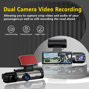1080P Dual Camera Dash Cam with IR Night Vision Wide Angle Lens 8.03cm LCD Screen Loop Recording Car Camera
