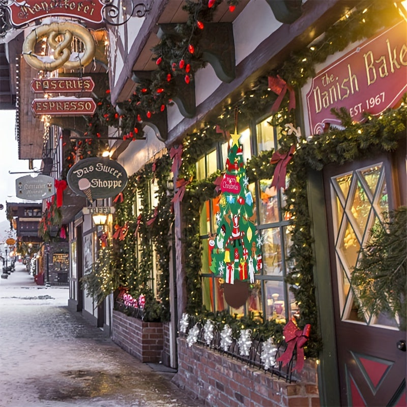 Christmas Felt Tree Decoration Indoor Outdoor Non-Woven Material Battery Operated