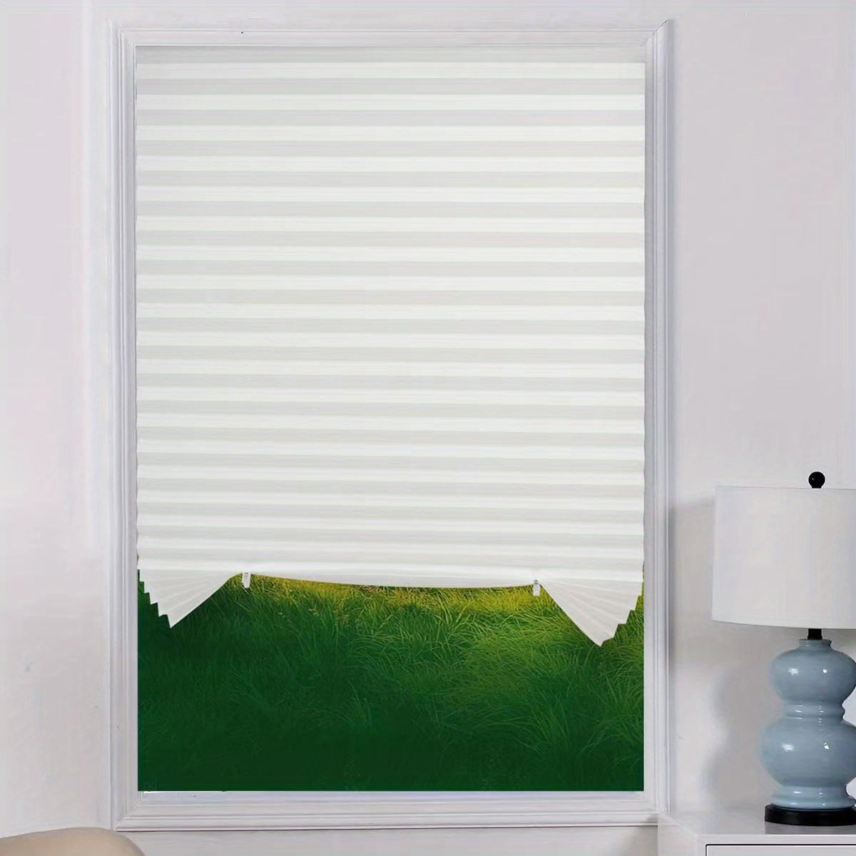 Cortinas plisadas blackout para dormitorio y sala de estar, fácil de subir y bajar, bloqueo de luz, privacidad