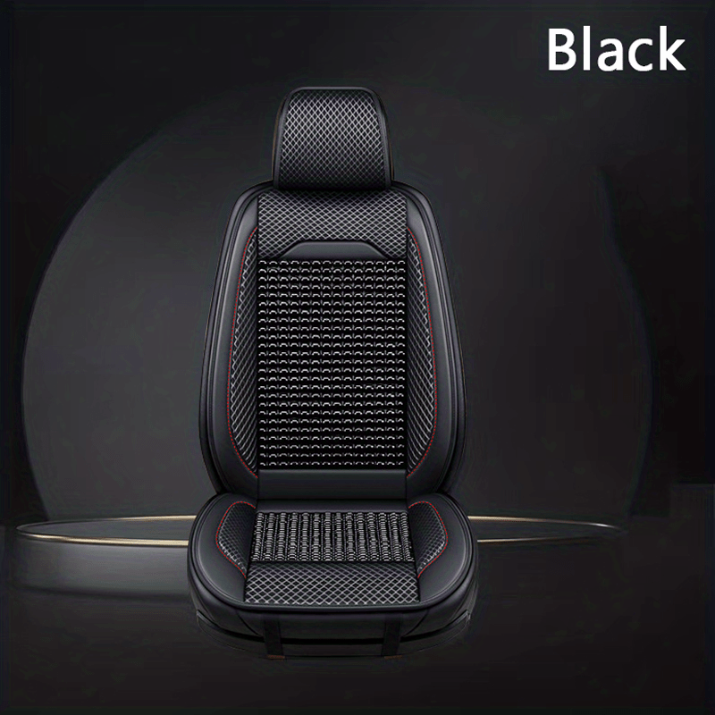 Wooden Bead Car Seat Cover Breathable Durable Faux Leather Non-Woven Fabric