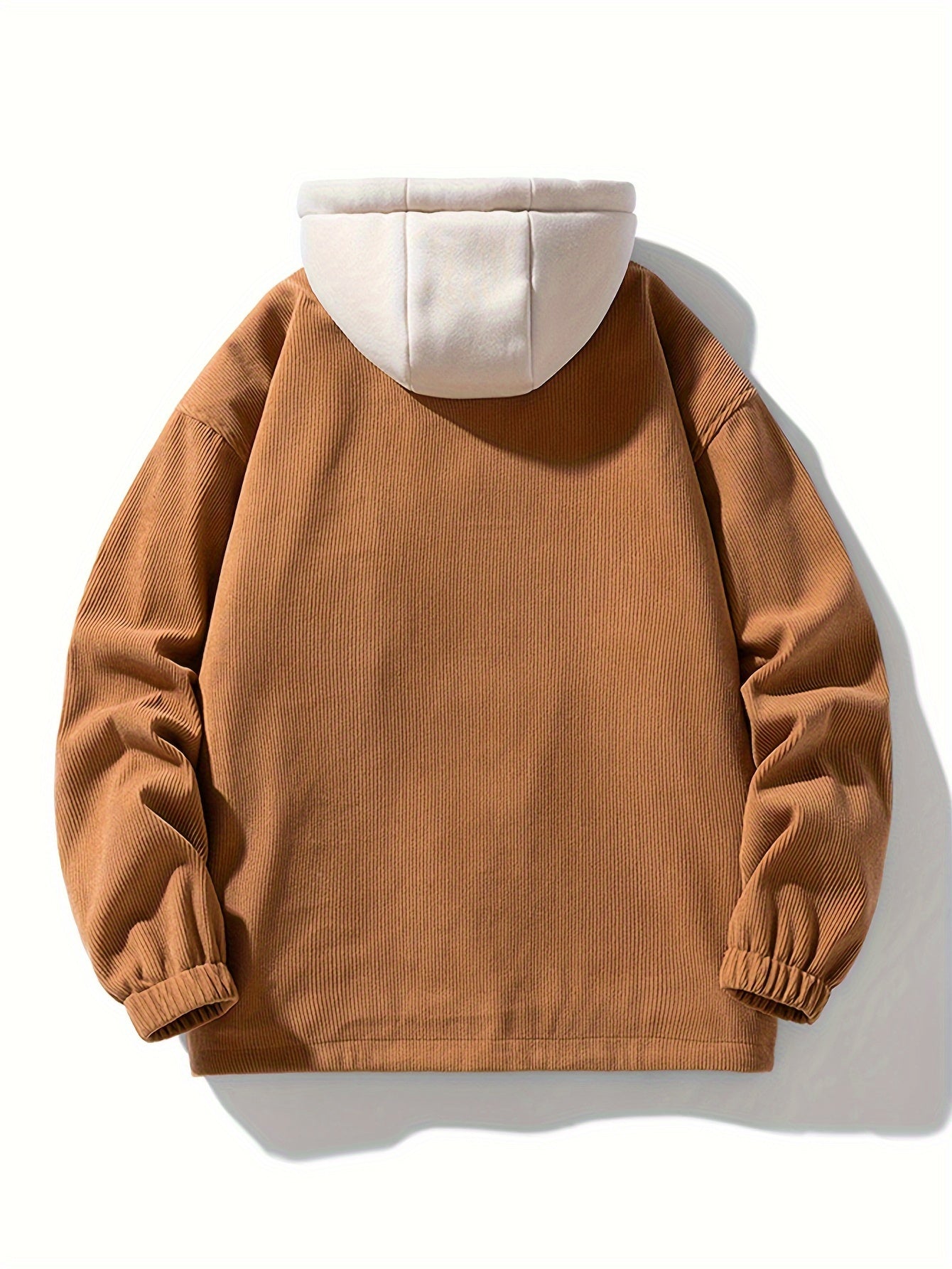 Men's Vintage Cargo Jacket with Hood Polyester Long Sleeve Casual