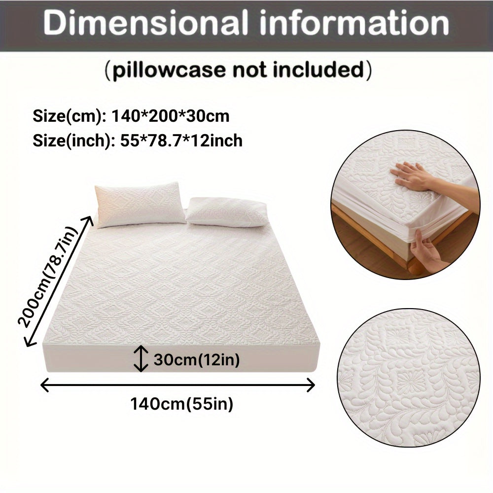 Waterproof Quilted Mattress Protector Fitted Sheet Teal 1-Piece Ultra-Soft Breathable