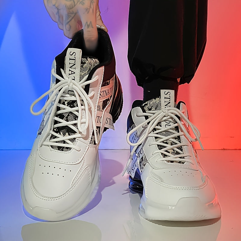 Unisex Mid-Top Lace-Up Sneakers for Casual Streetwear Travel and Sports