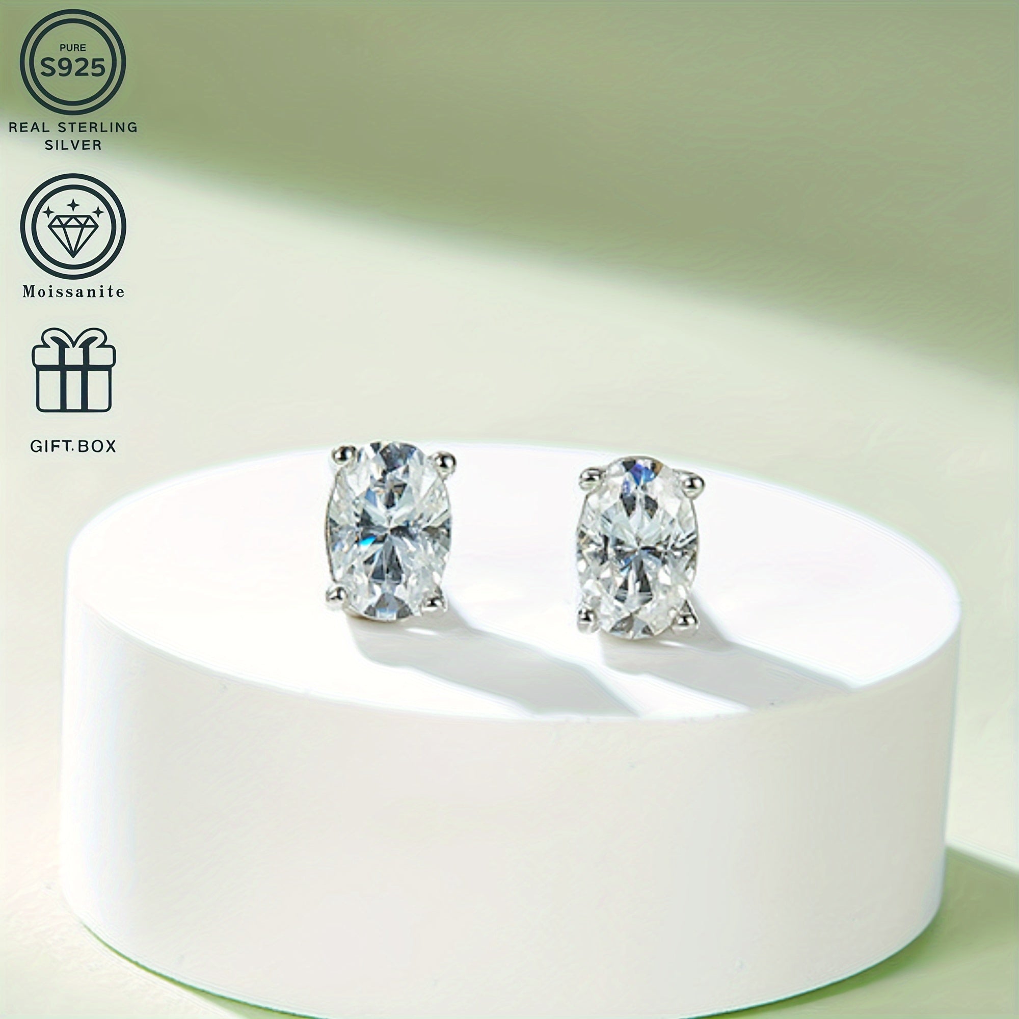 Set of 3 Sterling Silver Moissanite Jewelry Pieces with 2CT+1CT Stones for Weddings and Gifts