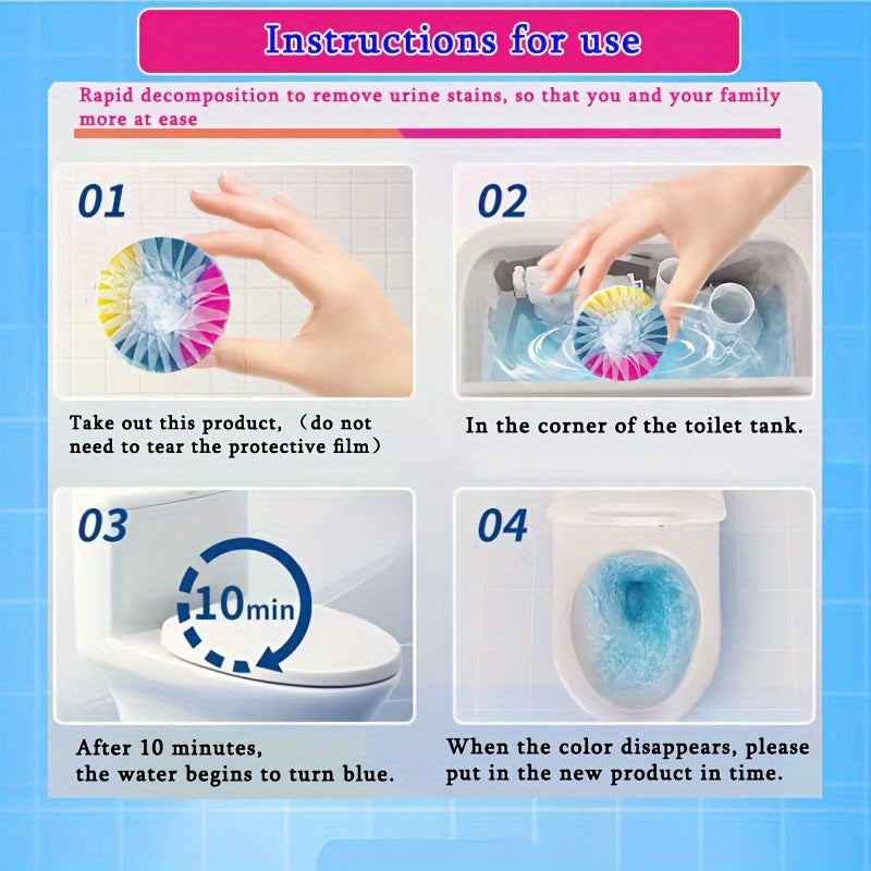 Avtomatik hojatxona tozalash uchun to'plam, gazlangan tabletkalar, kislotalarni olib tashlash, deodorant, dog'larni olib tashlovchi